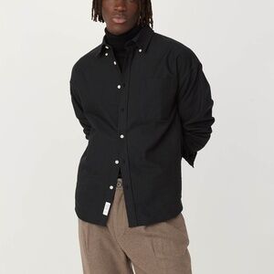 Frank And Oak The Loose Oxford Shirt in Black Size MM
